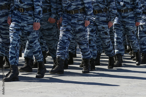 Soldiers at a military parade. Russia.
