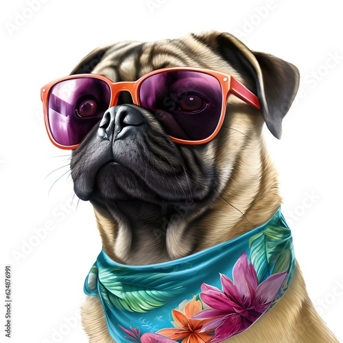 beach sunglasses pug dog © Estefane