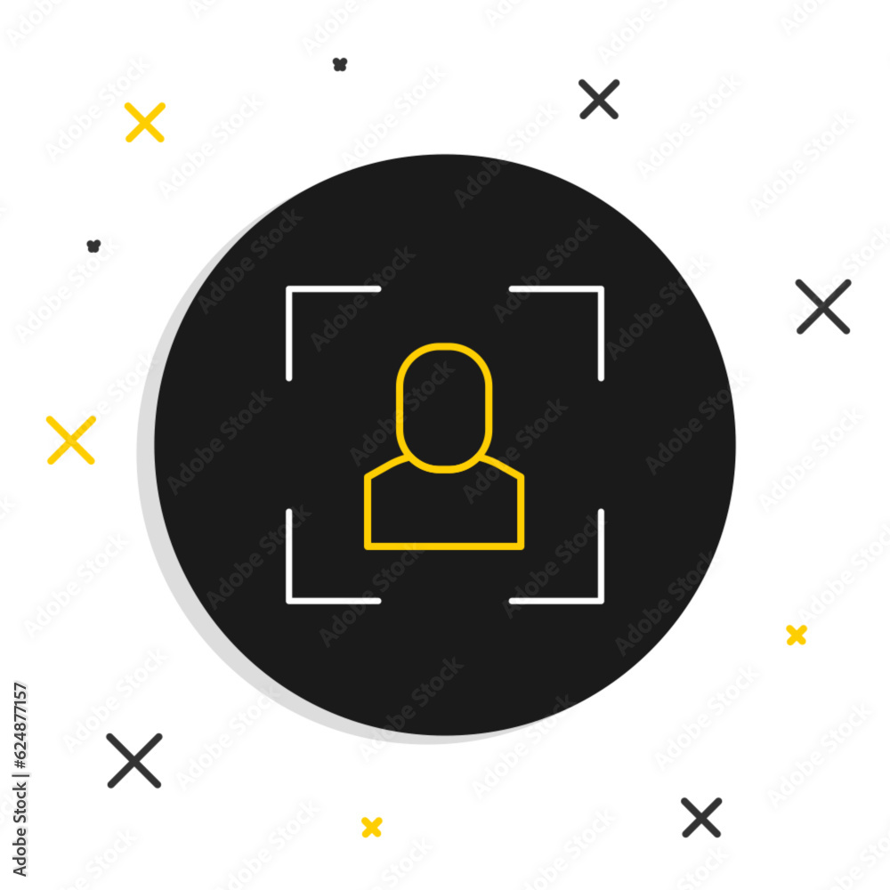 Line Camera focus frame line icon isolated on white background. Colorful outline concept. Vector Line Camera focus frame line icon isolated on white background. Colorful outline concept. Vector