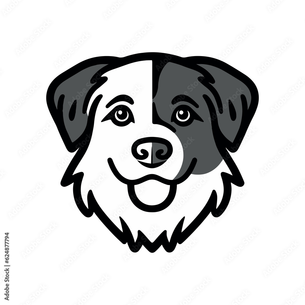 Dog illustration collection in black color Dog illustration collection in black color