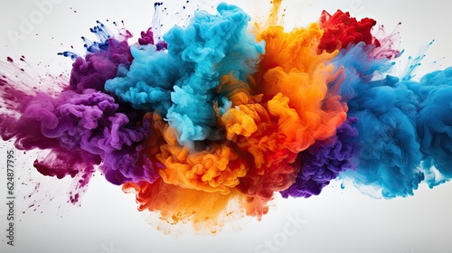 explosion of colorful powder on isolated © Media Srock