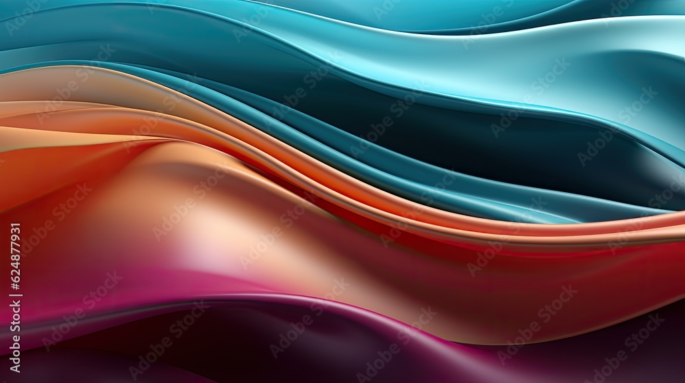 Fototapeta premium colorful horizontal banner, modern waves background