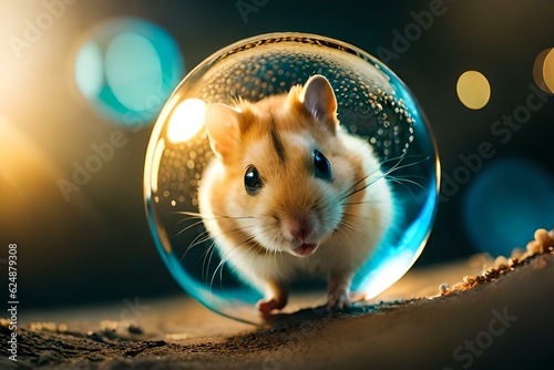 hamster in a glass