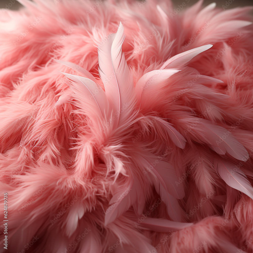 Pink feathers background created with Generative AI technology Pink feathers background created with Generative AI technology