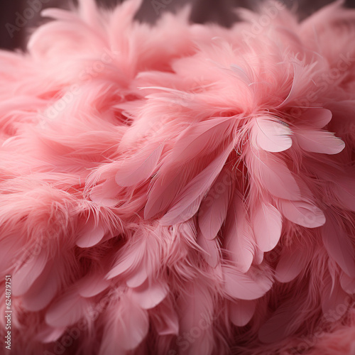 Pink feathers background created with Generative AI technology