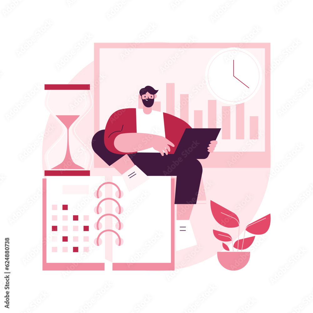 Time And Attendance Tracking System Abstract Concept Vector Time and attendance tracking system abstract concept vector