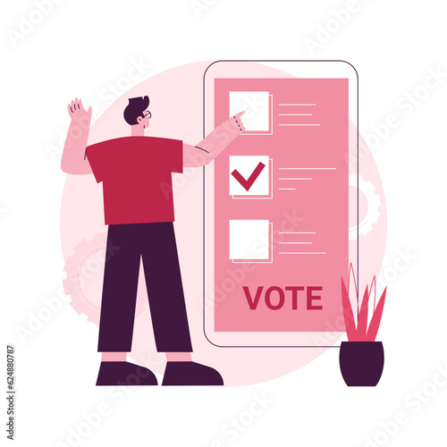 Electronic voting abstract concept vector illustration. Electronic election, online voting, e-voting system, government digital technology, internet ballot, campaign website abstract metaphor.