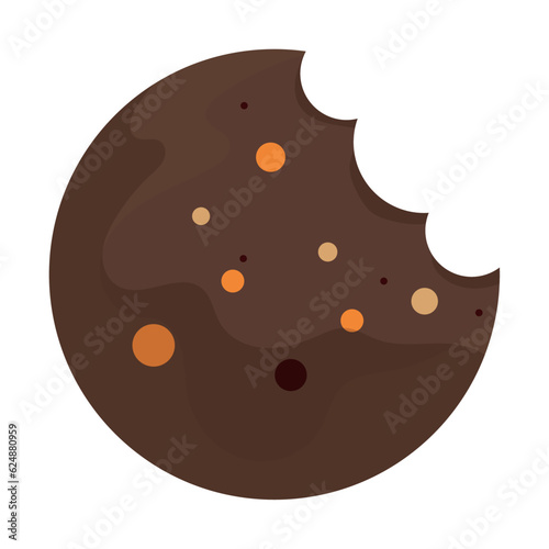 Isolated colored chocolate cookie sketch icon Vector