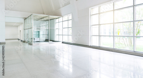 Modern empty interior with large window