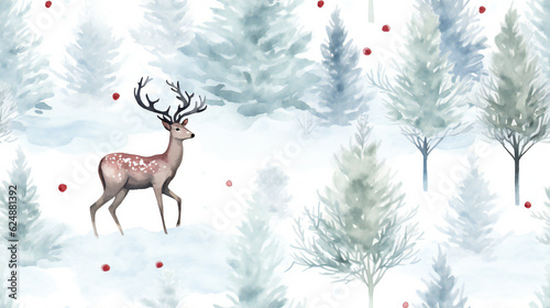 seamless pattern  christmas background with deer