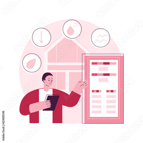 Air quality monitor abstract concept vector illustration. Indoor monitoring system, smart home detectors, air filtering, improve the air quality, sensor measuring pollution abstract metaphor.