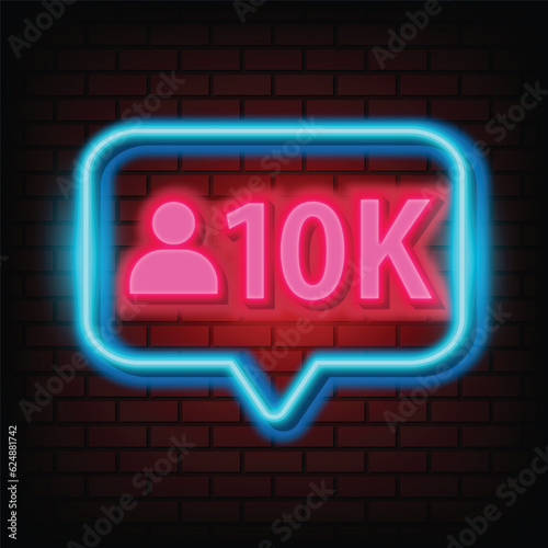 Thank you 10k followers peoples for social media with 10k neon sign