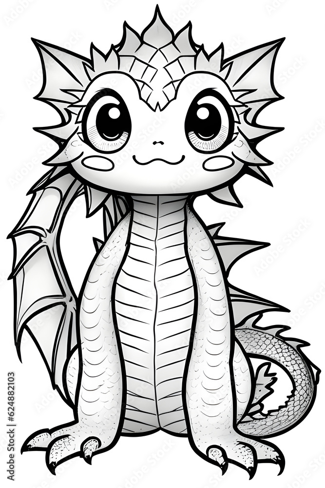 Fototapeta premium Dragon of year 2024 llustration, generative ai