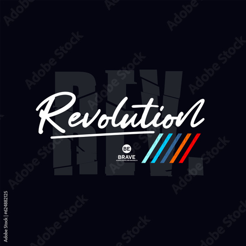 revolution typography, tee shirt graphics, vectors
