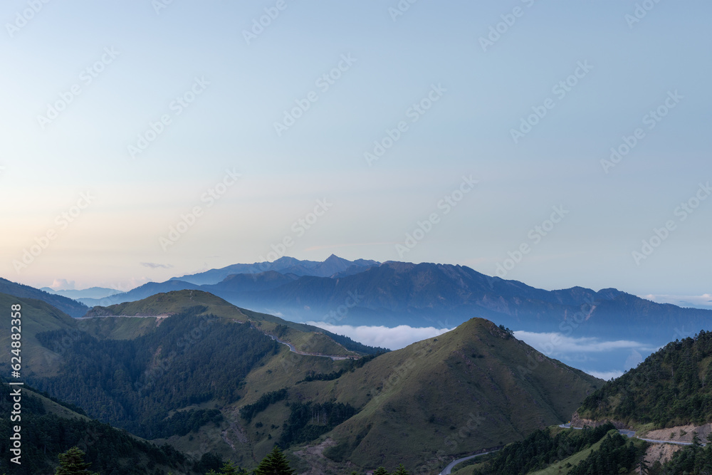 Hehuanshan in  Nantou county of taiwan, Taroko national park with beautiful scenery green mountain