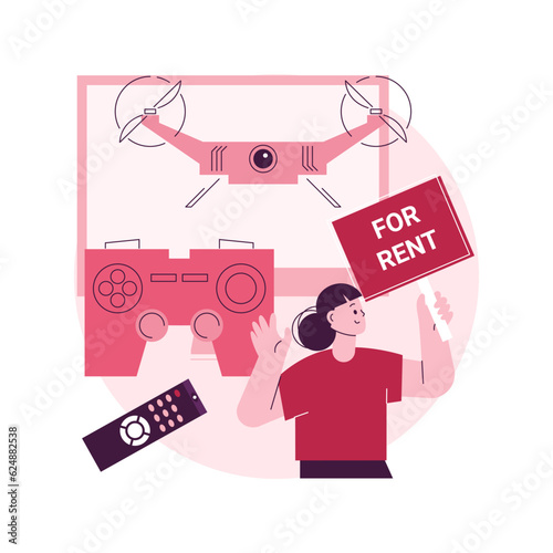 Renting electronic device abstract concept vector illustration. Renting electronics website, new device rent, terms of use and conditions, gadget rental, test equipment lease abstract metaphor.