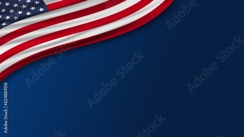 USA Flag Background, Copy Space photo
