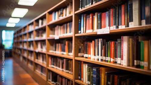 Bookshelf in public library