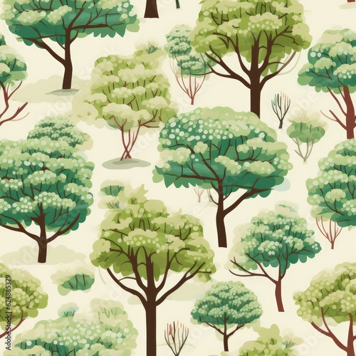 Tree seamless pattern  generative ai