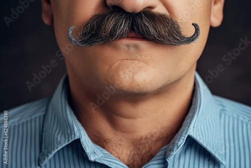 Quirky Movember Mustache: Close-up of an Old Man - Generative ai