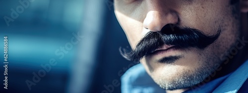 Close-up Portrait of a Stylish Movember Enthusiast