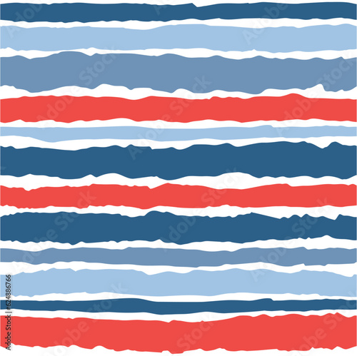Tile vector pattern with red, blue and white stripes background