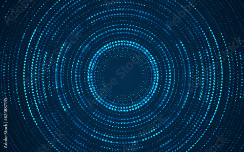 Abstract blue background with dot pattern glowing