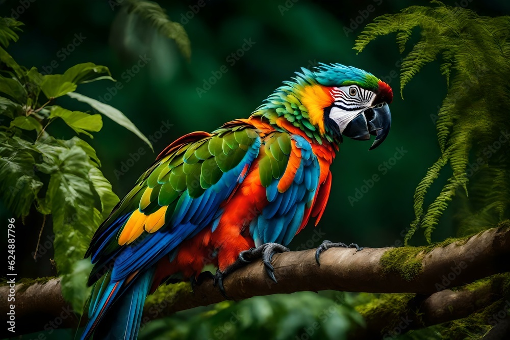 red and yellow macaw generated Ai Technology