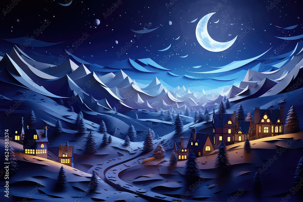 Children's Wallpaper Good Night, Sweet Dreams Concept Art. Paper Town 