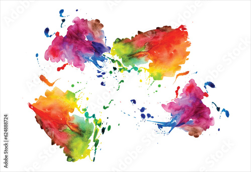Abstract blue watercolor background. Hand painted backdrop. Ink illustration. Hand drawn watercolor ombre. Artistic watercolor background. Artistic brush painting.