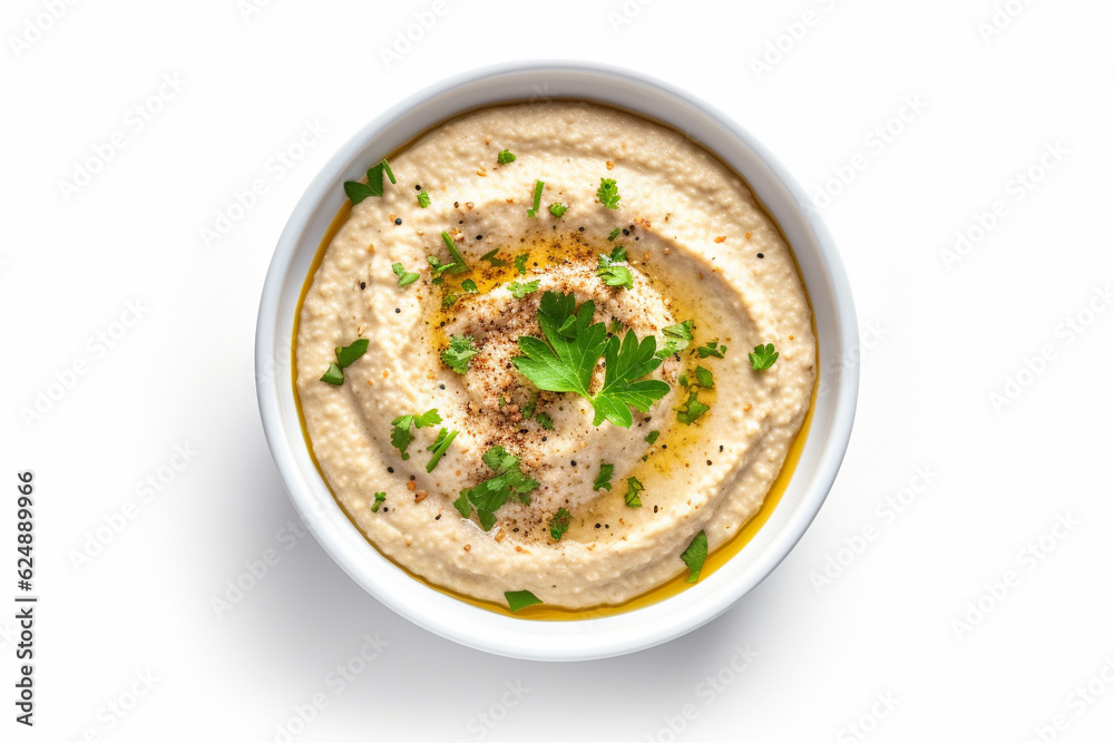 Baba ghanouj on a marble background. generative ai Baba ghanouj on a marble background. generative ai