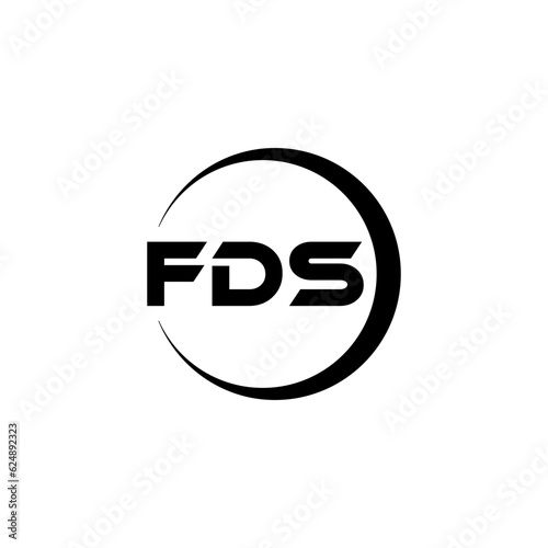 FDS letter logo design with white background in illustrator, cube logo, vector logo, modern alphabet font overlap style. calligraphy designs for logo, Poster, Invitation, etc. © Mamunur
