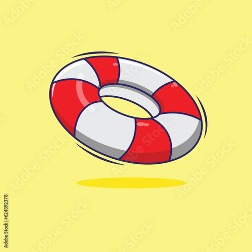 beach lifeguard cartoon vector illustration
