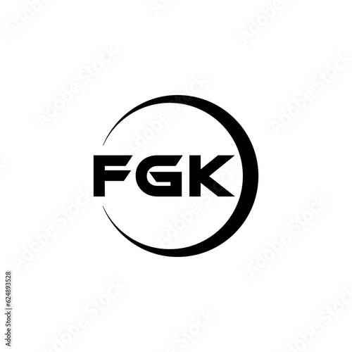 FGK letter logo design with white background in illustrator, cube logo, vector logo, modern alphabet font overlap style. calligraphy designs for logo, Poster, Invitation, etc. © Mamunur