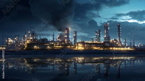 Plant, oil refinery, chemical complex at night © PHdJ