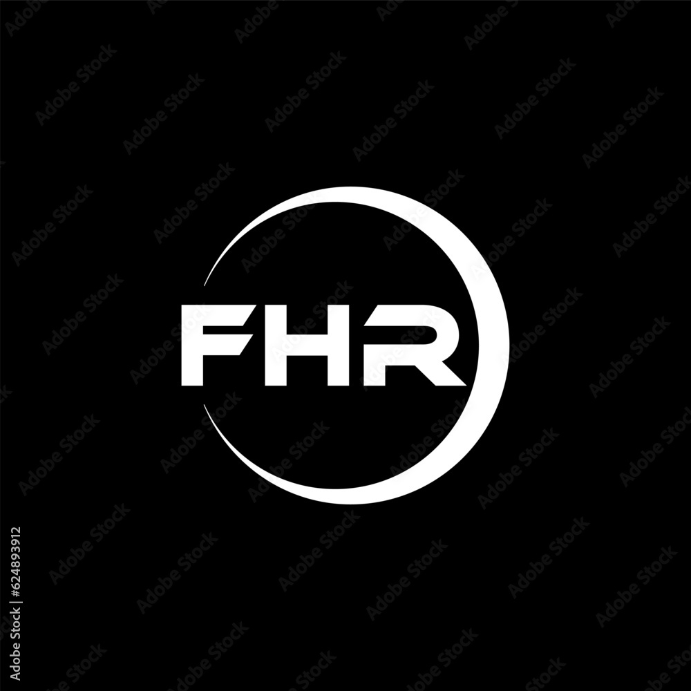 FHR letter logo design with black background in illustrator, cube logo, vector logo, modern alphabet font overlap style. calligraphy designs for logo, Poster, Invitation, etc. FHR letter logo design with black background in illustrator, cube logo, vector logo, modern alphabet font overlap style. calligraphy designs for logo, Poster, Invitation, etc.