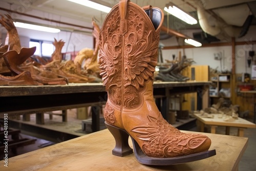 traditional cowboy boot lasts and molds, created with generative ai