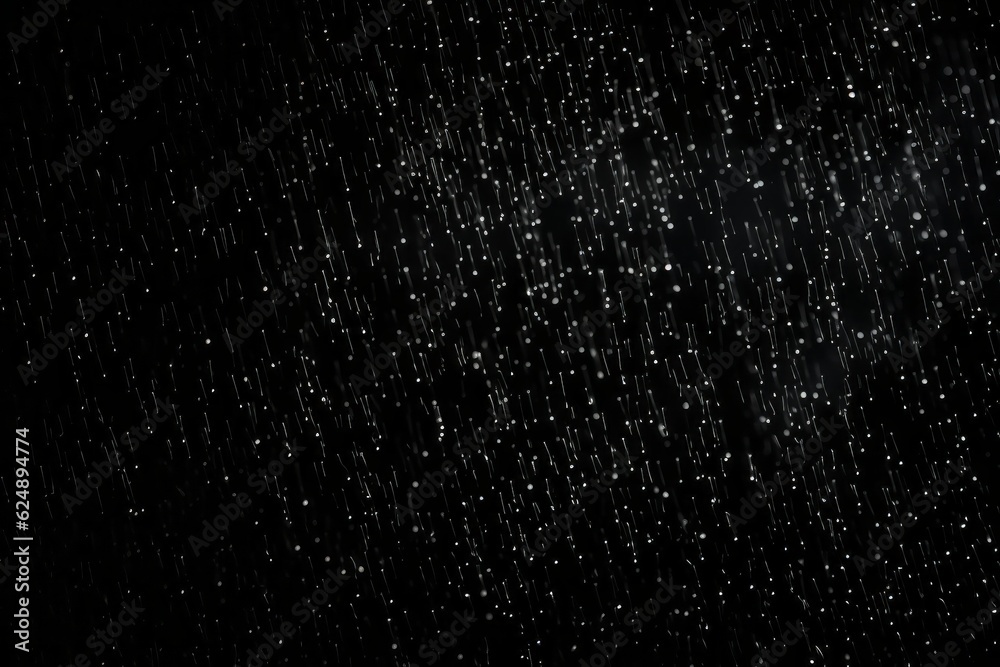 Falling rain drops on a black background. Graphic resource for installation or blank for design. AI generated Falling rain drops on a black background. Graphic resource for installation or blank for design. AI generated