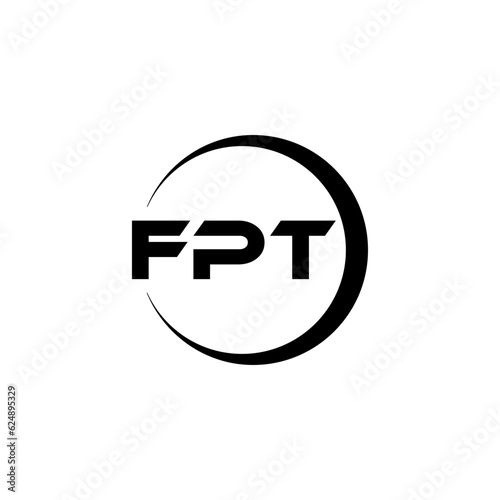 FPT letter logo design with white background in illustrator, cube logo, vector logo, modern alphabet font overlap style. calligraphy designs for logo, Poster, Invitation, etc. photo