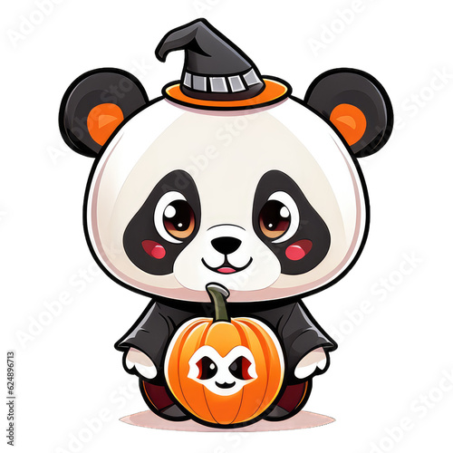 panda halloween little ghost festival pumpkin