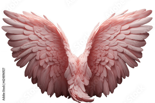 Pink Angel Wings Cut Out on Transparent Background. AI © Usmanify