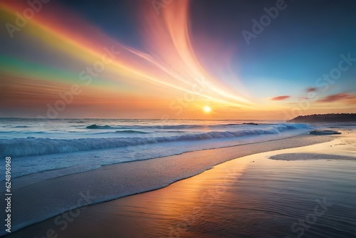sunrise over the beach Generator by using AI Technology © zahra