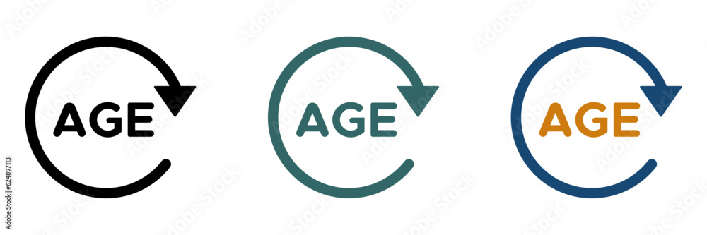 Age vector icon designs set Age vector icon designs set