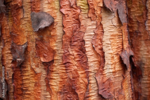 close-up of mulberry tree bark used for tapa cloth, created with generative ai