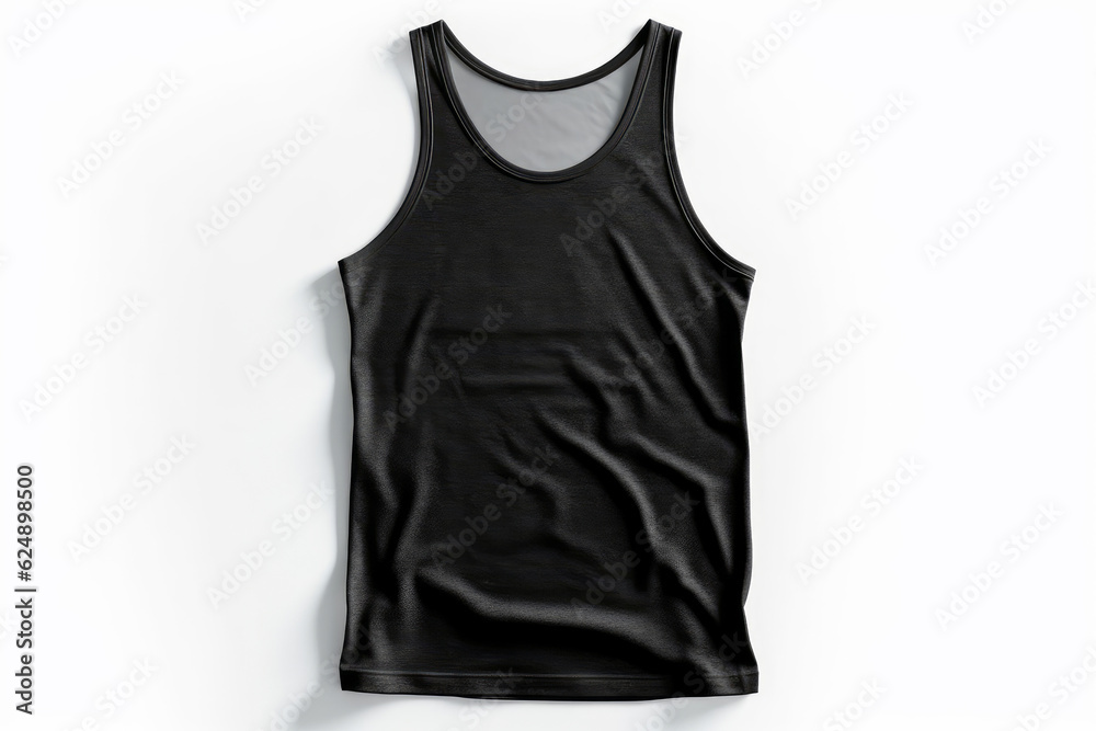 black tank top isolated on white background, tank top mockup, empty shirt, t-shirt copy space black tank top isolated on white background, tank top mockup, empty shirt, t-shirt copy space