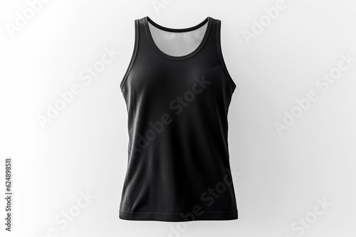 black tank top isolated on white background, tank top mockup, empty shirt, t-shirt copy space