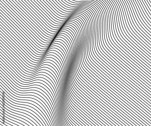 Vector distorted wave lines background 