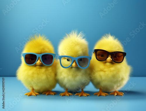 Animal little egg chicken sunglasses farming young beak yellow poultry bird nature small chick