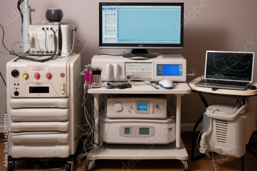 Papier peint medical equipment for non-stress test and fetal monitoring, created with generat