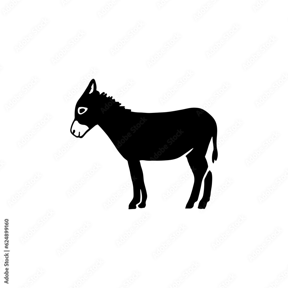 donkey silhouette vector illustration concept
